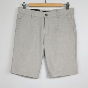 RW&Co Men's Chino Bermuda Shorts Grey Dress Cotton Blend 10" Inseam Size 27